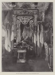 De overleden president Faure opgebaard in het Elysee Paleis